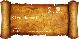 Kirr Marcell névjegykártya